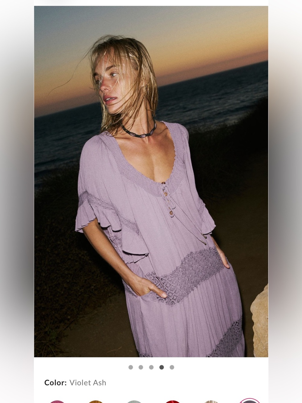 Free People Dream On Maxi- XS Violet Ash - Picture 2 of 6